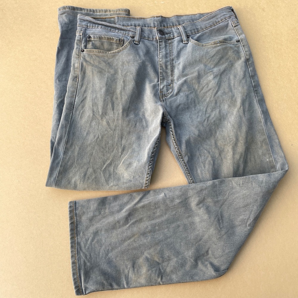 Levi's 505 Regular Fit Jeans Mens W36 L30 Gray Wash Casual Faded Denim Pants